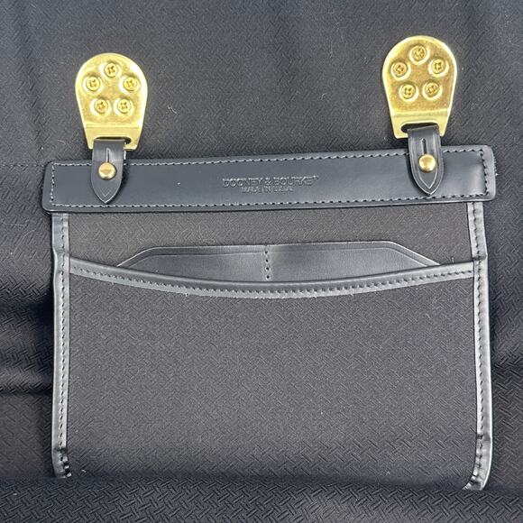 VTG Dooney & Bourke USA Black Leather Canvas Weekender Overnight Duffle No Strap - Picture 5 of 16